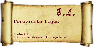 Borovicska Lajos névjegykártya